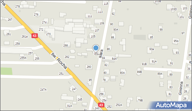 Częstochowa, Ikara, 99, mapa Częstochowy