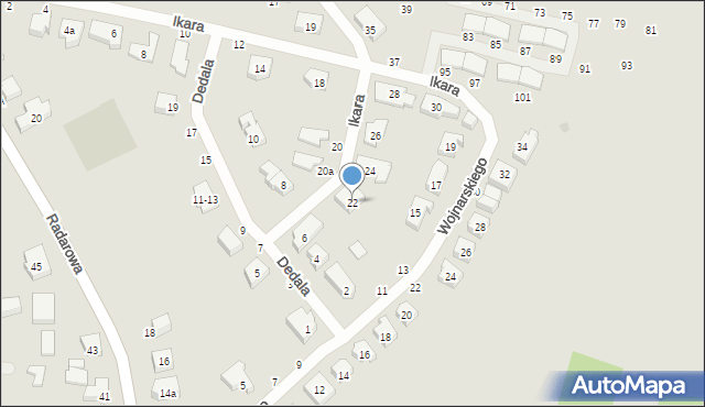 Gdańsk, Ikara, 22, mapa Gdańska