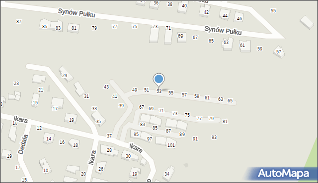 Gdańsk, Ikara, 53, mapa Gdańska