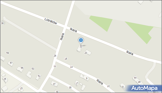 Krosno, Ikara, 22, mapa Krosna