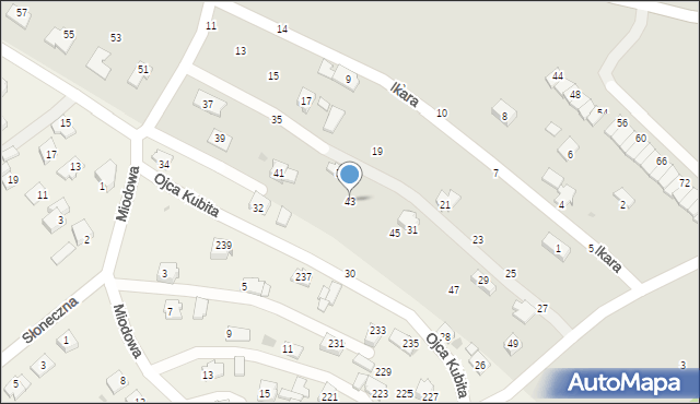 Krosno, Ikara, 43, mapa Krosna