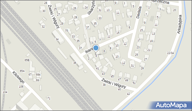 Łowicz, Ikara, 4, mapa Łowicza