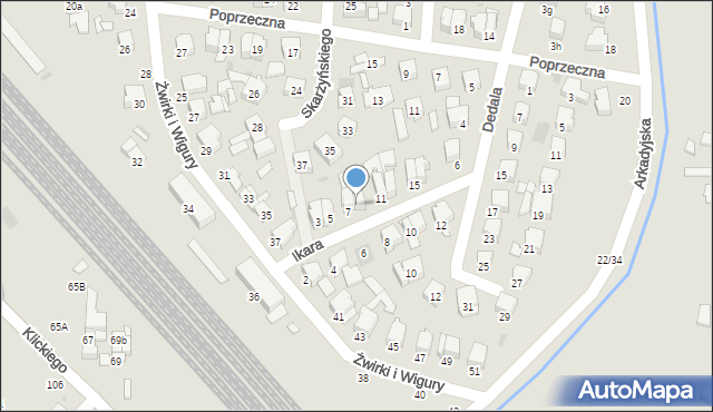 Łowicz, Ikara, 9, mapa Łowicza