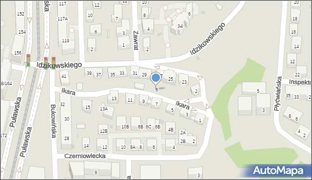 Warszawa, Ikara, 6, mapa Warszawy