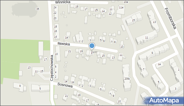 Elbląg, Iławska, 17, mapa Elbląga