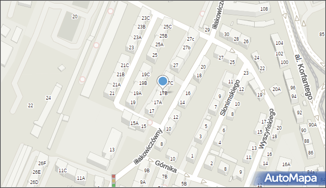 Katowice, Iłłakowiczówny Kazimiery, 17B, mapa Katowic