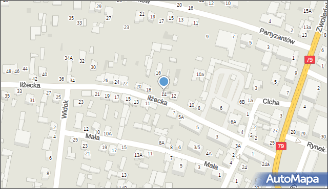 Lipsko, Iłżecka, 14, mapa Lipsko