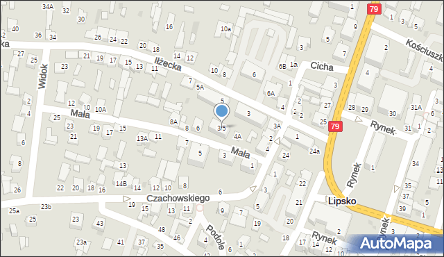 Lipsko, Iłżecka, 3/5, mapa Lipsko