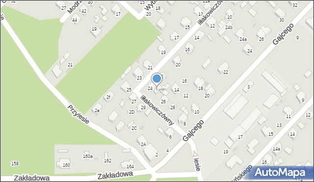 Łódź, Iłłakowiczówny Kazimiery, 24a, mapa Łodzi