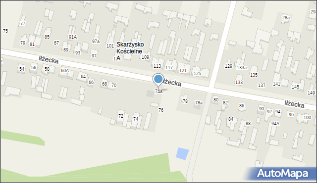 Skarżysko Kościelne, Iłżecka, 74a, mapa Skarżysko Kościelne
