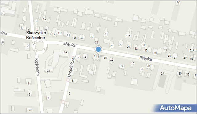 Skarżysko Kościelne, Iłżecka, 8, mapa Skarżysko Kościelne