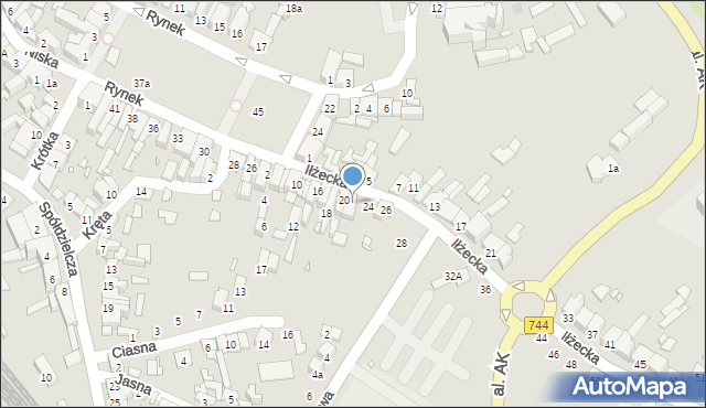 Starachowice, Iłżecka, 22, mapa Starachowic