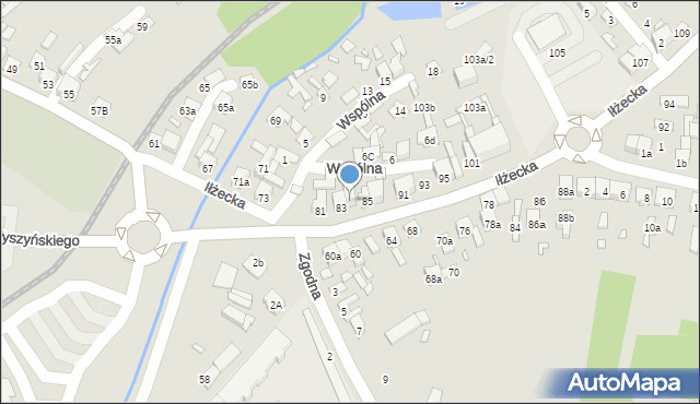 Starachowice, Iłżecka, 83A, mapa Starachowic