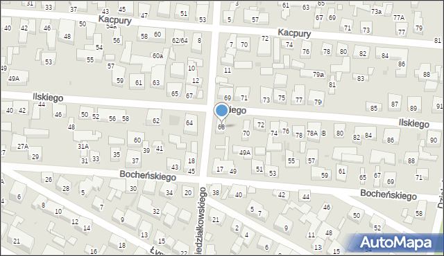 Warszawa, Ilskiego Franciszka, 68, mapa Warszawy