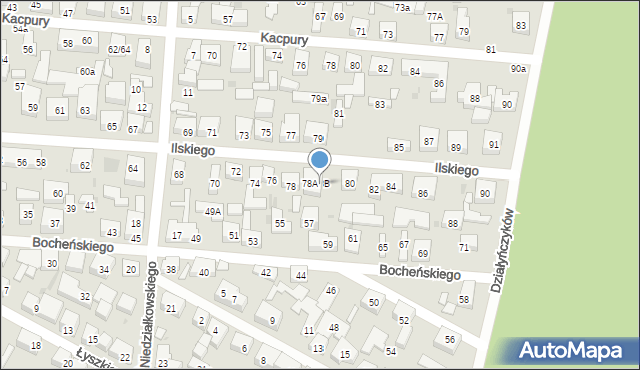 Warszawa, Ilskiego Franciszka, 78B, mapa Warszawy
