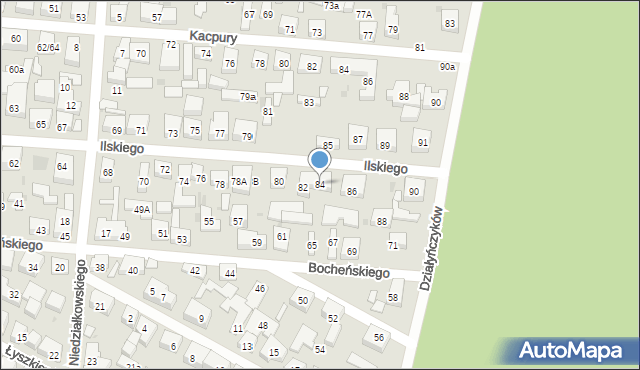Warszawa, Ilskiego Franciszka, 84, mapa Warszawy
