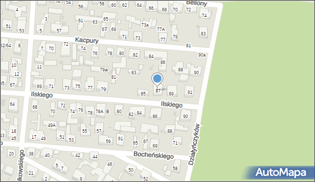Warszawa, Ilskiego Franciszka, 87, mapa Warszawy