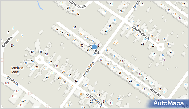 Wrocław, Iławska, 42, mapa Wrocławia