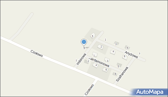 Czołowo, Imbirowa, 3, mapa Czołowo