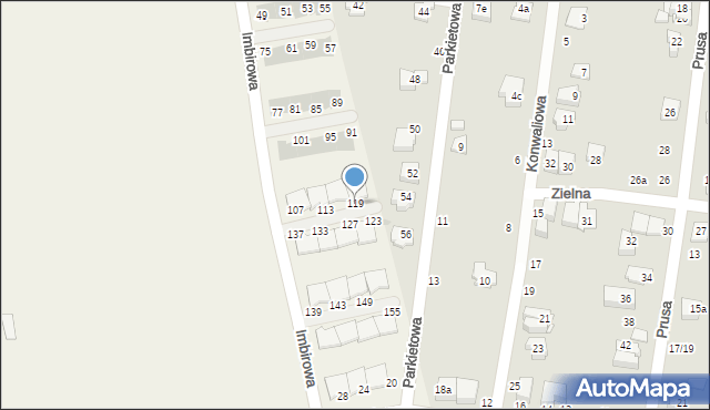 Duchnice, Imbirowa, 119, mapa Duchnice