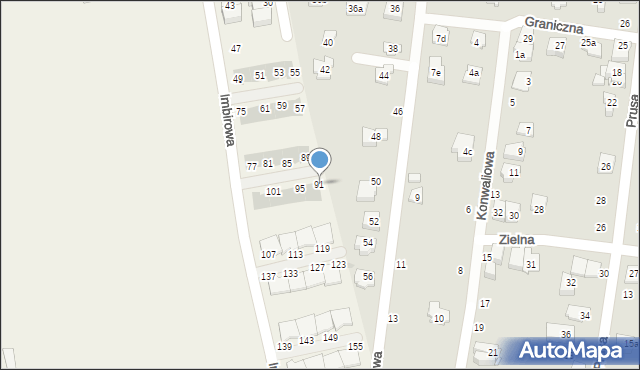 Duchnice, Imbirowa, 91, mapa Duchnice