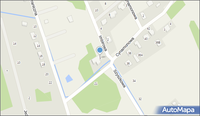 Grabina, Imbirowa, 1, mapa Grabina