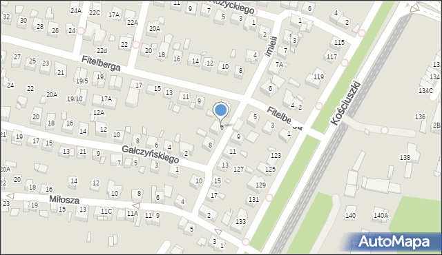 Katowice, Imieli Emanuela, 6, mapa Katowic