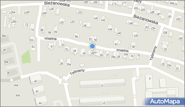 Kraków, Imielna, 43, mapa Krakowa