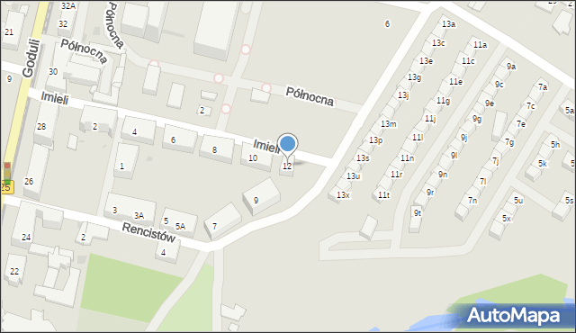 Ruda Śląska, Imieli Emanuela, 12, mapa Rudy Śląskiej