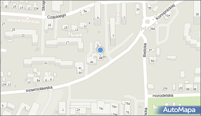Bydgoszcz, Inowrocławska, 4a, mapa Bydgoszczy