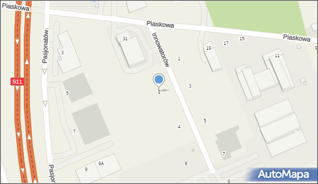 Dąbrowa, Innowatorów, 2, mapa Dąbrowa