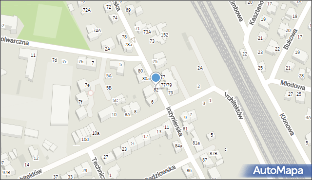 Gdynia, Inżynierska, 82, mapa Gdyni