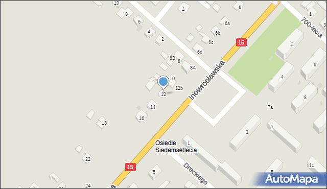 Gniewkowo, Inowrocławska, 12, mapa Gniewkowo