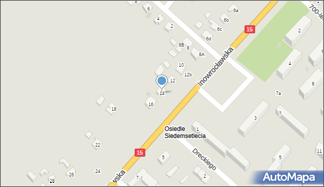 Gniewkowo, Inowrocławska, 14, mapa Gniewkowo