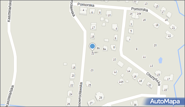 Gniezno, Inowrocławska, 21, mapa Gniezna