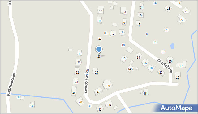 Gniezno, Inowrocławska, 23, mapa Gniezna