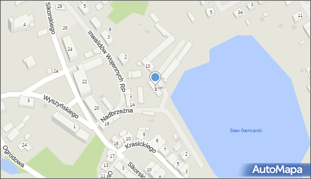 Górowo Iławeckie, Inwalidów Wojennych RP, 4, mapa Górowo Iławeckie