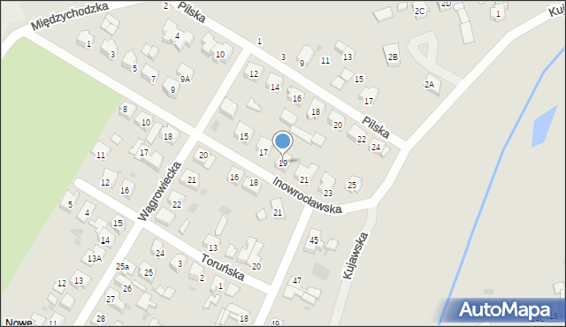 Gorzów Wielkopolski, Inowrocławska, 19, mapa Gorzów Wielkopolski