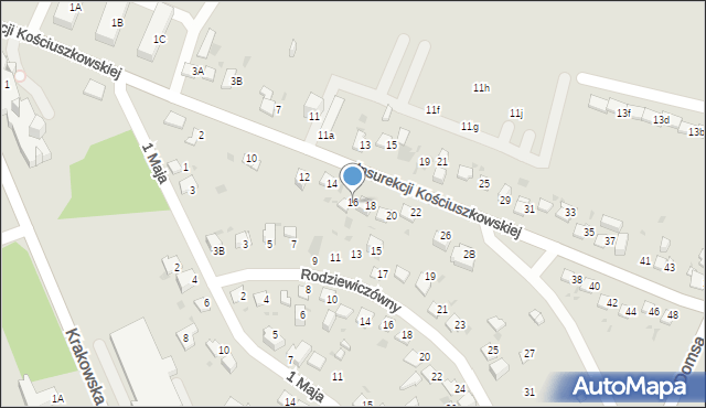 Jaworzno, Insurekcji Kościuszkowskiej, 16, mapa Jaworzno