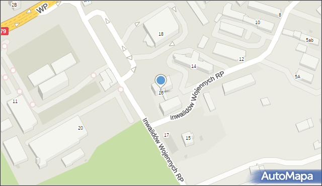 Jaworzno, Inwalidów Wojennych RP, 16, mapa Jaworzno