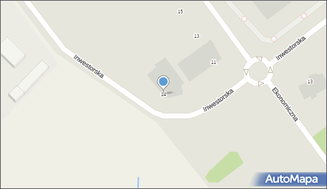 Koszalin, Inwestorska, 14, mapa Koszalina