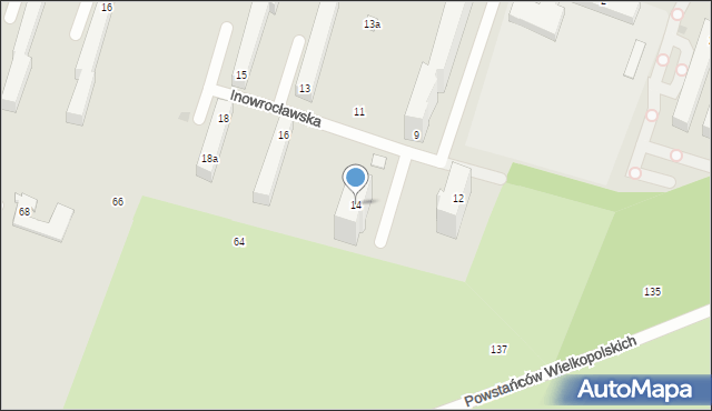 Łódź, Inowrocławska, 14, mapa Łodzi