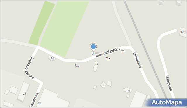 Łódź, Inowrocławska, 71, mapa Łodzi