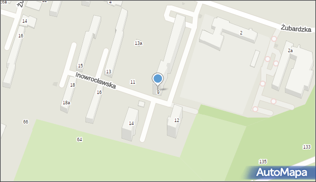 Łódź, Inowrocławska, 9, mapa Łodzi