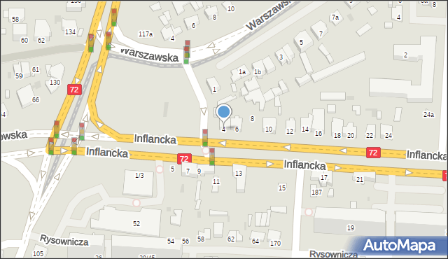 Łódź, Inflancka, 4, mapa Łodzi