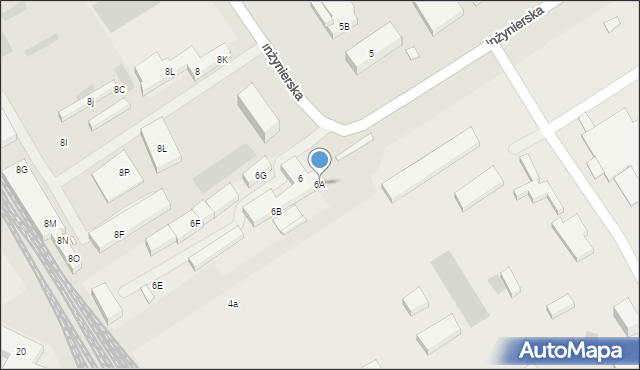 Lublin, Inżynierska, 6A, mapa Lublina