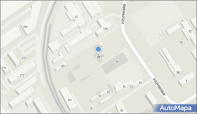 Lublin, Inżynierska, 8B, mapa Lublina