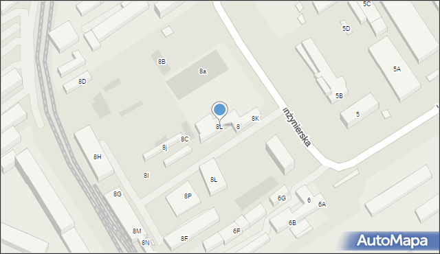Lublin, Inżynierska, 8L, mapa Lublina