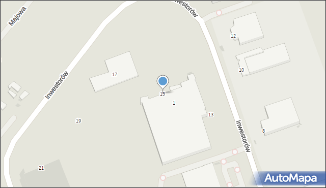 Mielec, Inwestorów, 15, mapa Mielca