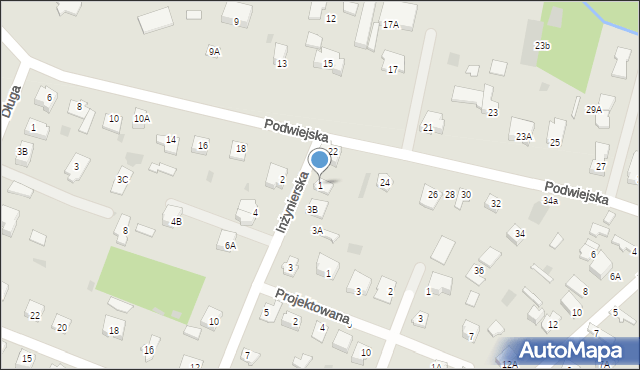 Milanówek, Inżynierska, 1, mapa Milanówek